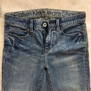 Calvin Klein crop skinny shaping jeans 26 distress